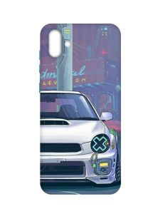 Матовий чохол з бірюзовими боками на Samsung Galaxy A04 :: Авто аніме (принт 239)