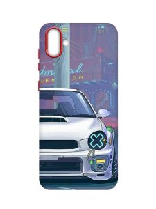 Матовий чохол з червоними боками на Samsung Galaxy A04 :: Авто аніме (принт 239)