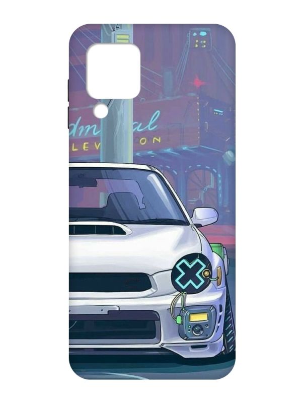 Матовий чохол з чорними боками на Samsung Galaxy M32 / A22 / M22 4G :: Авто аніме (принт 239)