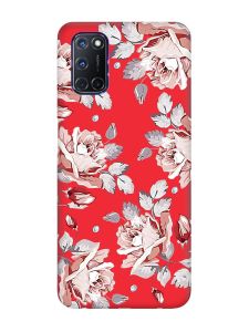 Матовий червоний чохол на Oppo A52/ A72/ A92 :: Фон Троянди (принт 273)
