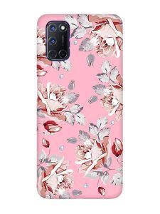 Матовий рожевий чохол на Oppo A52/A72/A92 :: Фон Троянди (принт 273)
