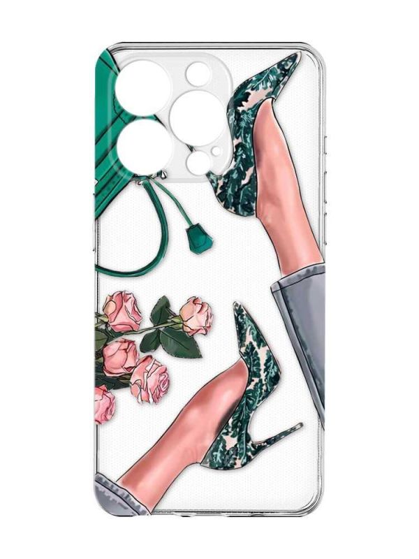 Чохол із захистом камери на  iPhone 15 Pro :: Туфельки і квіти (принт 225)