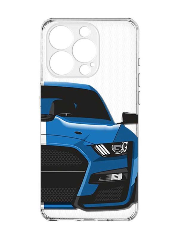 Чохол із захистом камери на  iPhone 15 Pro :: Авто синє (принт 229)