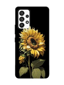 Матовий чорний чохол на Samsung Galaxy A53 4G/5G :: Соняшник (принт 274)
