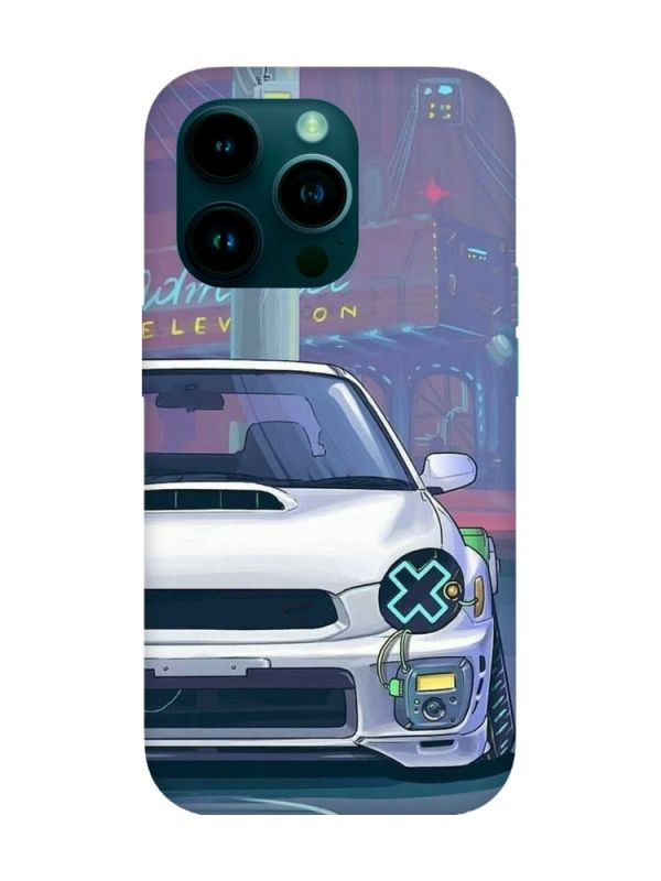Матовий чохол з бірюзовими боками на Apple iPhone 14 Pro :: Авто аніме (принт 239)