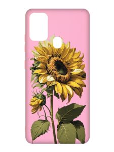 Матовий рожевий чохол на Samsung Galaxy M30s/M21 :: Соняшник (принт 274)