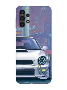 Матовий чохол з бірюзовими боками на Samsung Galaxy A13 4G :: Авто аніме (принт 239)