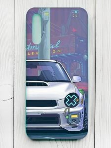 Матовий чохол з бірюзовими боками на Samsung Galaxy A50 (2019) A505/A30s :: Авто аніме (принт 239)