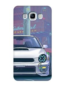 Матовий чохол з бірюзовими боками на Samsung Galaxy J7(2016) J710 :: Авто аніме (принт 239)