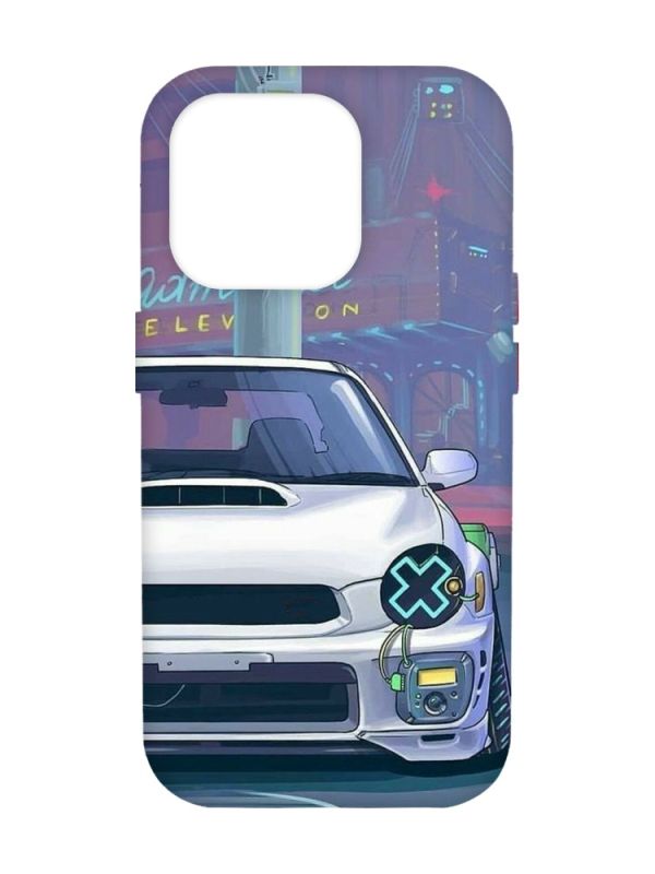 Матовий чохол з червоними боками на Apple iPhone 14 Pro Max :: Авто аніме (принт 239)