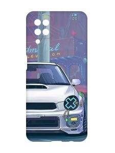 Матовий чохол з червоними боками на Samsung Galaxy A12 :: Авто аніме (принт 239)