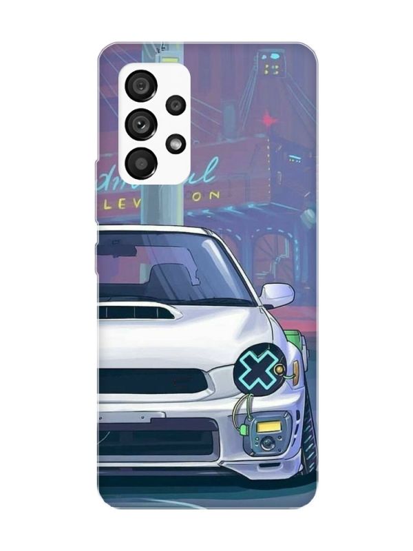 Матовий чохол з червоними боками на Samsung Galaxy A53 4G/5G :: Авто аніме (принт 239)
