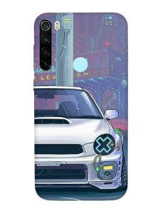 Матовий чохол з червоними боками на Xiaomi Redmi Note 8T :: Авто аніме (принт 239)