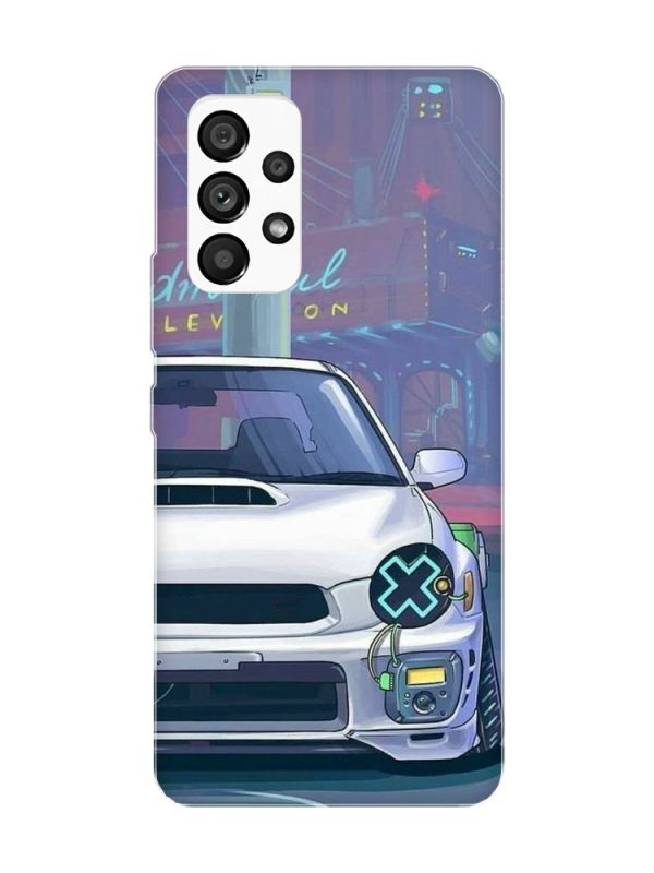 Матовий чохол з рожевими боками на Samsung Galaxy A53 4G/5G :: Авто аніме (принт 239)