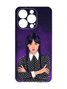 Чохол із захистом камери на  iPhone 15 Pro :: Дівчина з косичками. Венздей (принт 208)