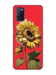 Матовий червоний чохол на Oppo A52/ A72/ A92 :: Соняшник (принт 274)