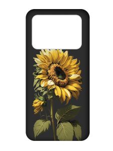 Матовий чорний чохол на Xiaomi Poco X4 Pro 5G :: Соняшник (принт 274)