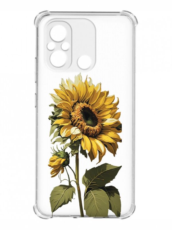 Чохол з потовщеними кутами на Xiaomi Redmi 12C :: Соняшник (принт 274)
