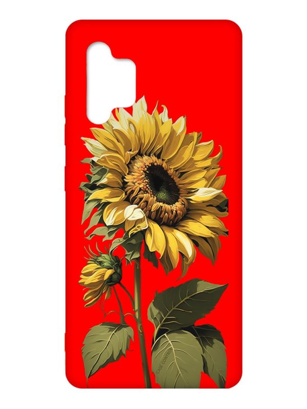 Матовий червоний чохол на Samsung Galaxy A32 :: Соняшник (принт 274)
