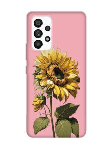Матовий рожевий чохол на Samsung Galaxy A53 4G/5G :: Соняшник (принт 274)