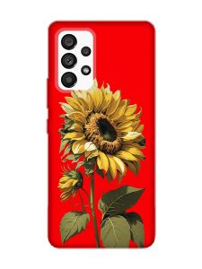 Матовий червоний чохол на Samsung Galaxy A53 4G/5G :: Соняшник (принт 274)