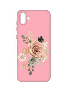 Матовий рожевий чохол на Samsung Galaxy A04 :: Троянди (принт 275)