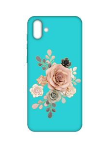 Матовий бірюзовий чохол на Samsung Galaxy A04 :: Троянди (принт 275)