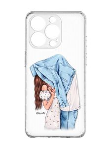 Прозорий чохол із захистом камери на iPhone 15 Pro Max :: Поцілунок (принт 33)