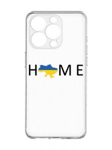 Прозорий чохол із захистом камери на iPhone 15 Pro Max :: Дім Україна (патріотичний принт 72)