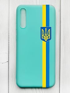 Матовий бірюзовий чохол на Samsung Galaxy A50 (2019) A505/A30s :: Стрічка Україна (патріотичний принт 253)