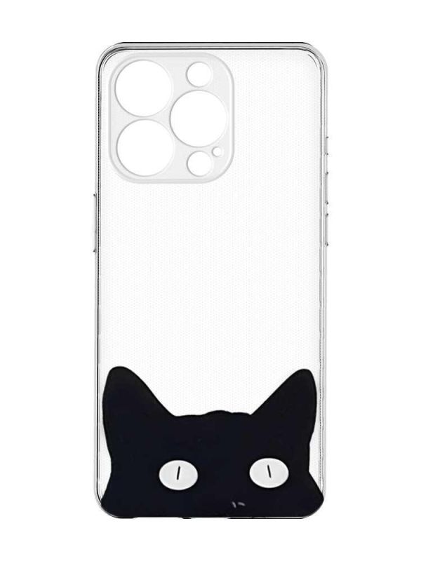 Прозорий чохол із захистом камери на iPhone 15 Pro Max :: Котик (принт 119)