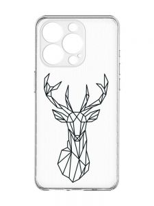 Прозорий чохол із захистом камери на iPhone 15 Pro Max :: Олень (принт 128)
