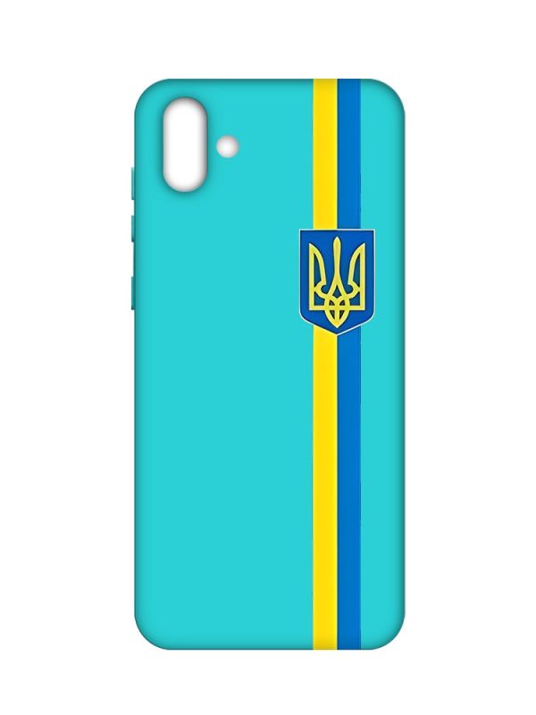 Матовий бірюзовий чохол на Samsung Galaxy A04 :: Стрічка Україна (патріотичний принт 253)