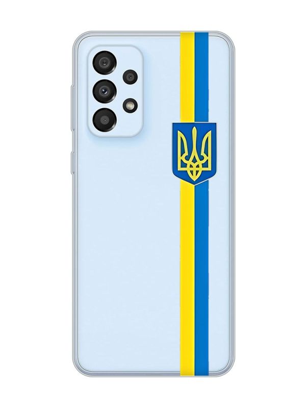 Прозорий чохол на Samsung Galaxy A33 5G :: Стрічка Україна (патріотичний принт 253)