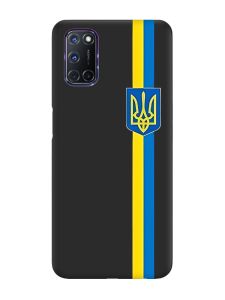 Матовий чорний чохол на Oppo A52/A72/A92 :: Стрічка Україна (патріотичний принт 253)