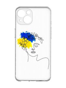 Прозорий чохол із захистом камер на iPhone 15 :: Українка Арт (принт 3)