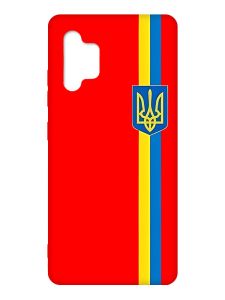 Матовий червоний чохол на Samsung Galaxy A32 :: Стрічка Україна (патріотичний принт 253)