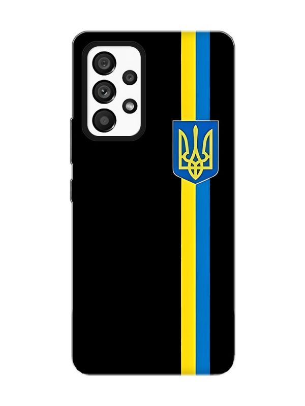 Матовий чорний чохол на Samsung Galaxy A53 4G/5G :: Стрічка Україна (патріотичний принт 253)