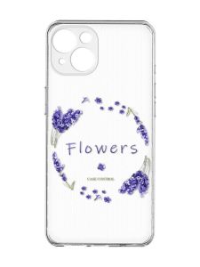 Прозорий чохол із захистом камер на iPhone 15 :: Лавандовий віночок (принт 19)