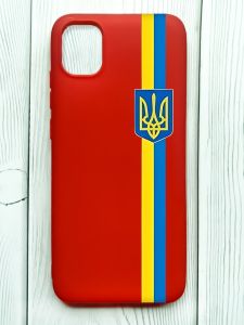 Матовий червоний чохол на Samsung Galaxy A04E/A042 :: Стрічка Україна (патріотичний принт 253)