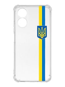 Чохол із потовщеними кутами на Oppo A17 :: Стрічка Україна (патріотичний принт 253)