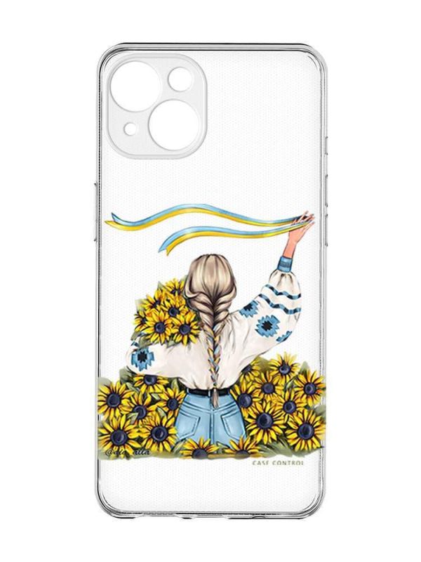 Прозорий чохол із захистом камер на iPhone 15 :: Дівчина зі стрічкою (принт 25)