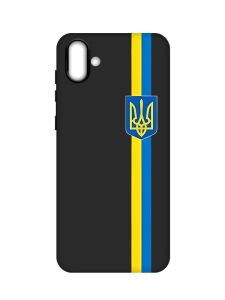 Матовий чорний чохол на Samsung Galaxy A04 :: Стрічка Україна (патріотичний принт 253)