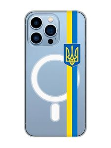 Магнітний чохол на iPhone 13 Pro Max із підтримкою MagSafe :: Стрічка Україна (патріотичний принт 253)