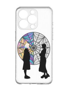 Прозорий чохол із захистом камери на iPhone 15 Pro Max :: Силуети. Венздей (принт 210)