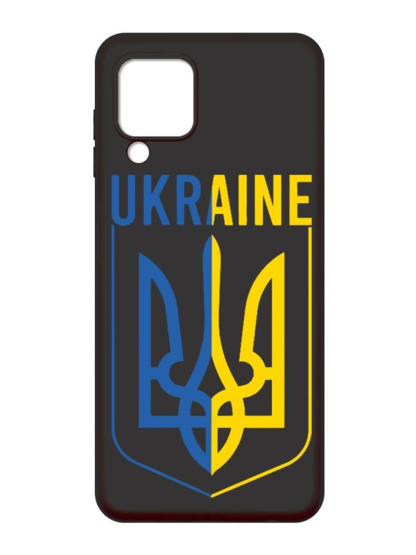 Матовий чорний чохол на Samsung Galaxy M32 / A22 / M22 4G :: Тризуб (патріотичний принт 254)