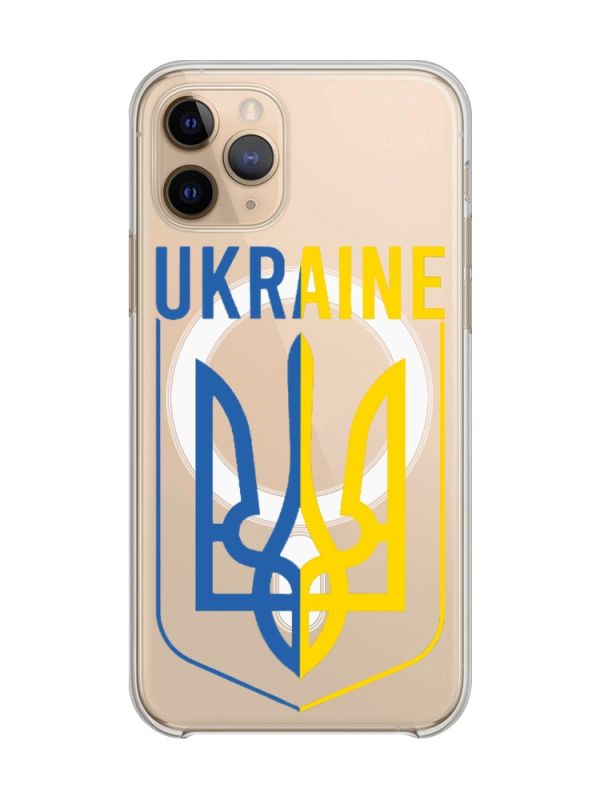 Магнітний чохол на iPhone 11 Pro із підтримкою MagSafe :: Тризуб (патріотичний принт 254)