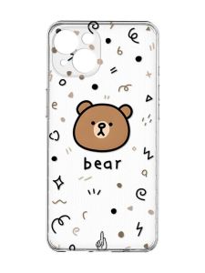 Прозорий чохол із захистом камер на iPhone 15 :: Ведмедик (принт 76)