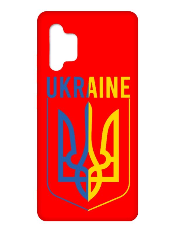 Матовий червоний чохол на Samsung Galaxy A32 :: Тризуб (патріотичний принт 254)