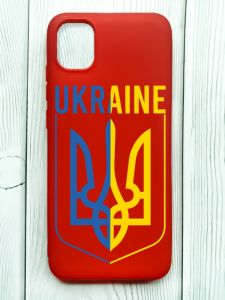 Матовий червоний чохол на Samsung Galaxy A04E/A042 :: Тризуб (патріотичний принт 254)